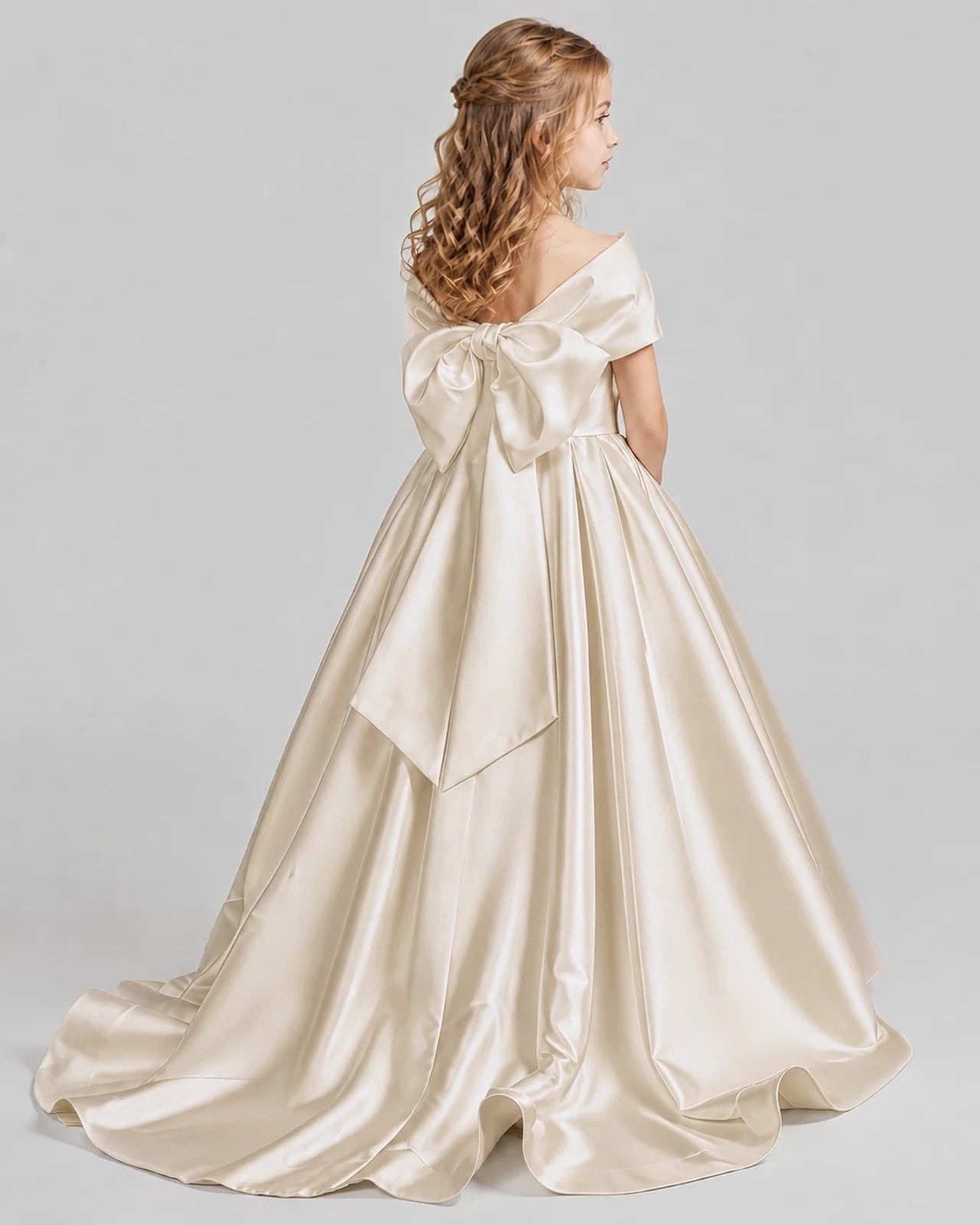 Champagne Ball Gown First Communion Dresses Back
