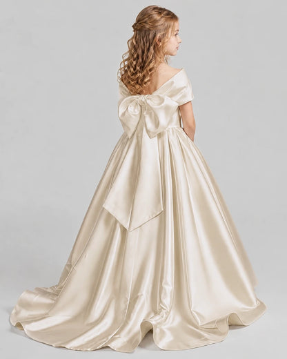 Champagne Ball Gown First Communion Dresses Back