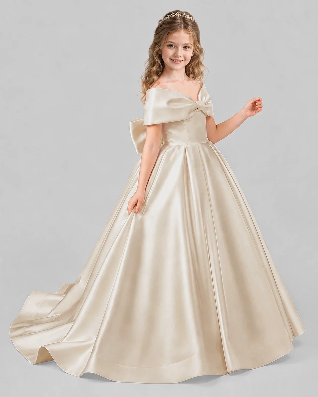 Champagne Ball Gown First Communion Dresses Side