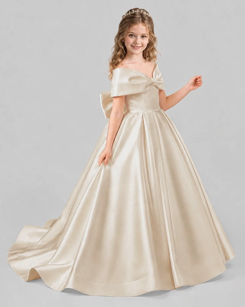 Champagne Ball Gown First Communion Dresses Side