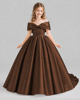 Chocolate Ball Gown First Communion Dresses Front