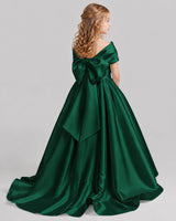 Dark Green Ball Gown First Communion Dresses Back