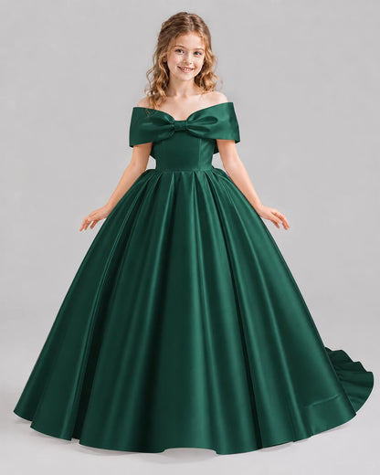 Dark Green Ball Gown First Communion Dresses Front