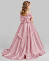 Dusty Rose Ball Gown First Communion Dresses Back