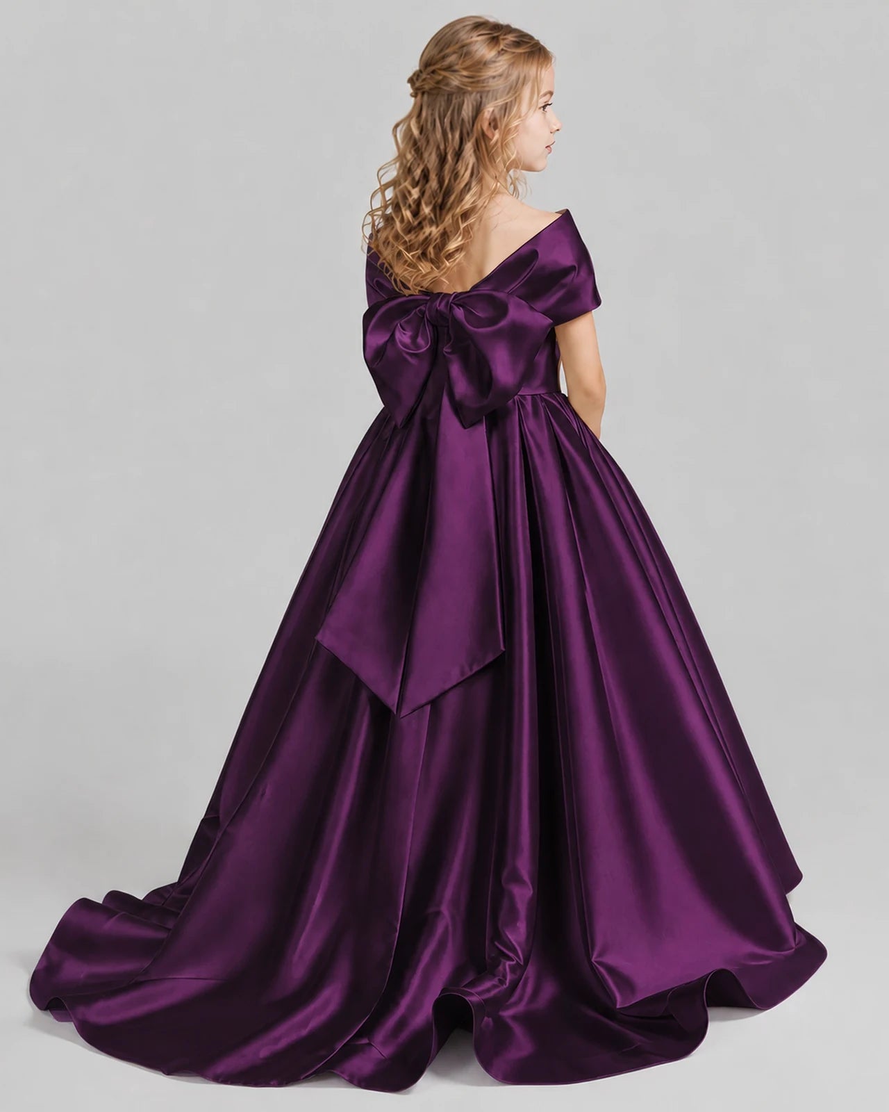 Grape Ball Gown First Communion Dresses Back
