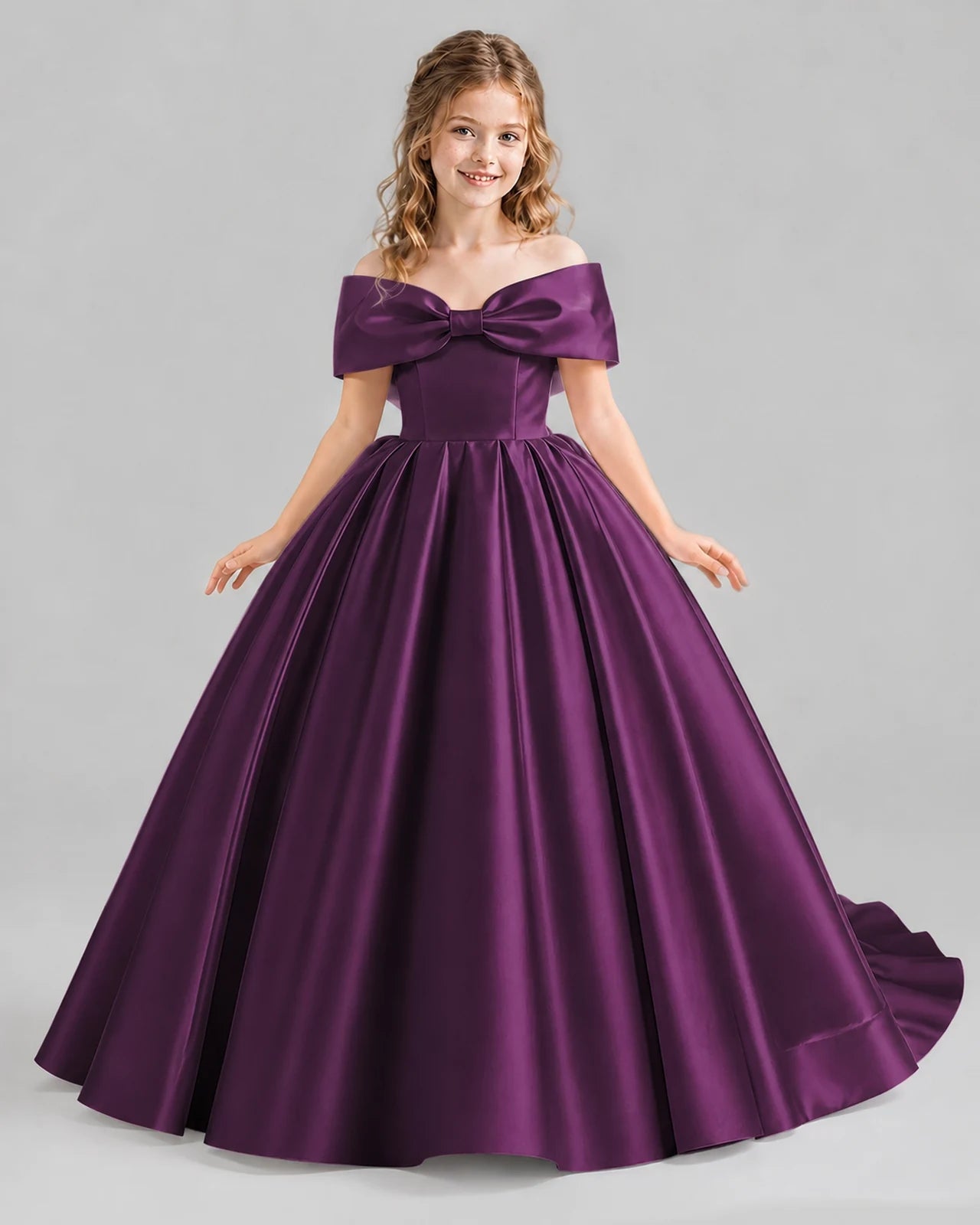 Grape Ball Gown First Communion Dresses Front