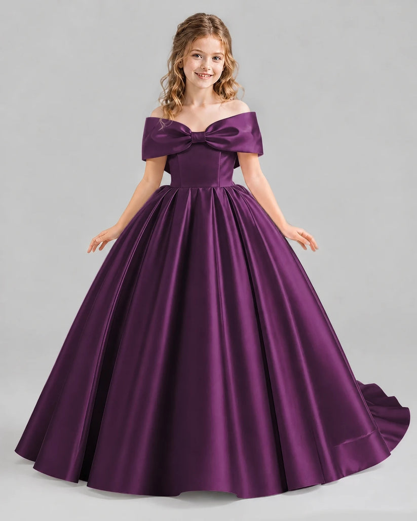 Grape Ball Gown First Communion Dresses Front