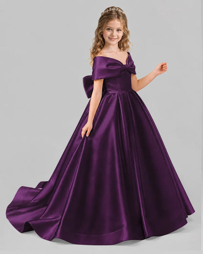 Grape Ball Gown First Communion Dresses Side