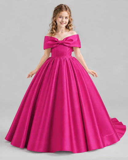 Hot Pink Ball Gown First Communion Dresses Front