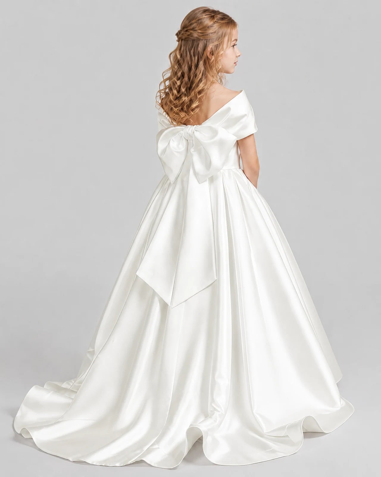Ivory Ball Gown First Communion Dresses Back