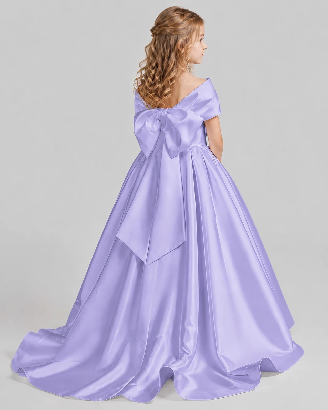 Lavender Ball Gown First Communion Dresses Back
