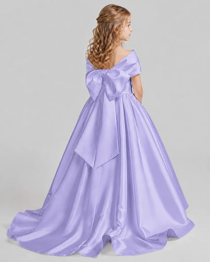 Lavender Ball Gown First Communion Dresses Back