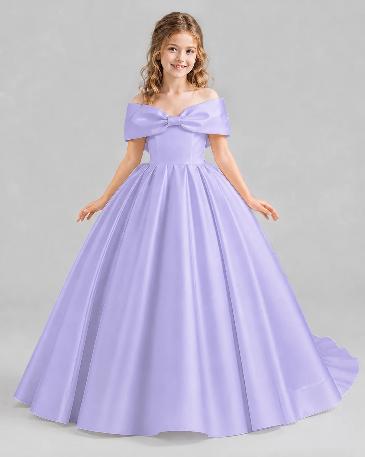 Lavender Ball Gown First Communion Dresses Front