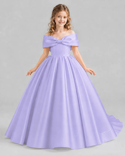 Lavender Ball Gown First Communion Dresses Front