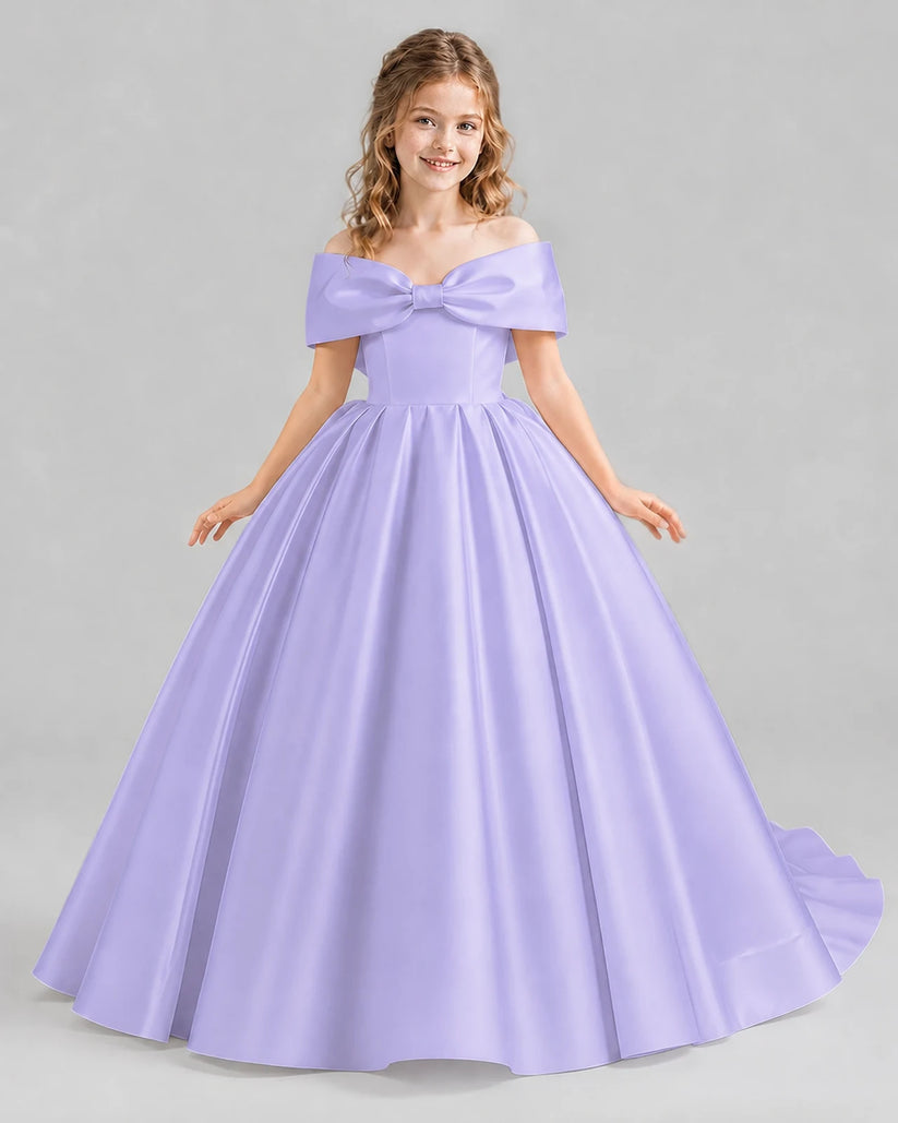 Lavender Ball Gown First Communion Dresses Front