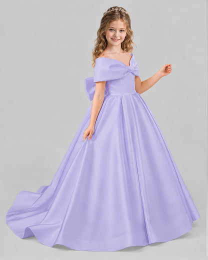 Lavender Ball Gown First Communion Dresses Side
