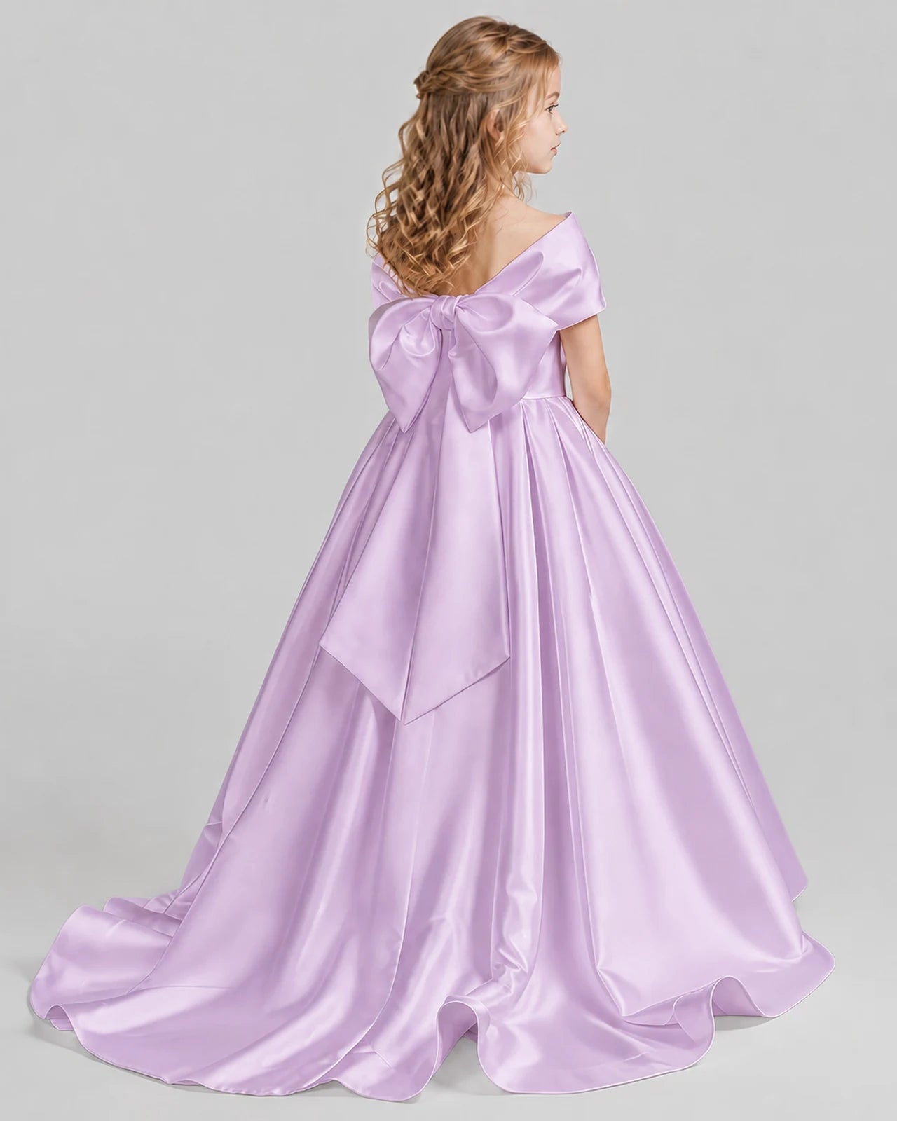 Lilac Ball Gown First Communion Dresses Back