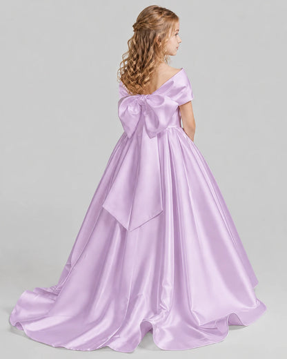 Lilac Ball Gown First Communion Dresses Back