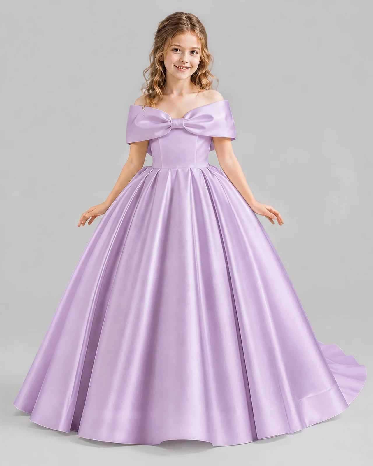 Lilac Ball Gown First Communion Dresses Front