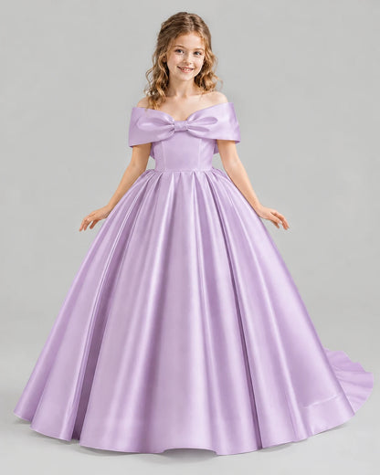 Lilac Ball Gown First Communion Dresses Front