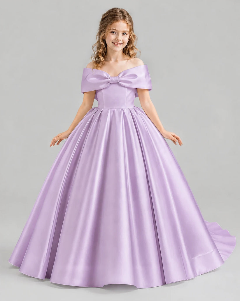 Lilac Ball Gown First Communion Dresses Front