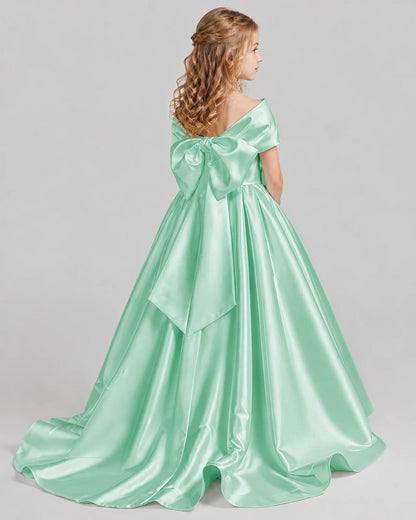 Mint Green Ball Gown First Communion Dresses Back