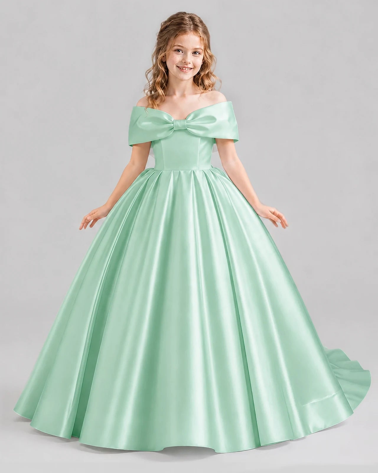 Mint Green Ball Gown First Communion Dresses Front