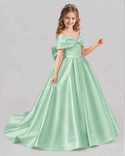 Mint Green Ball Gown First Communion Dresses Side