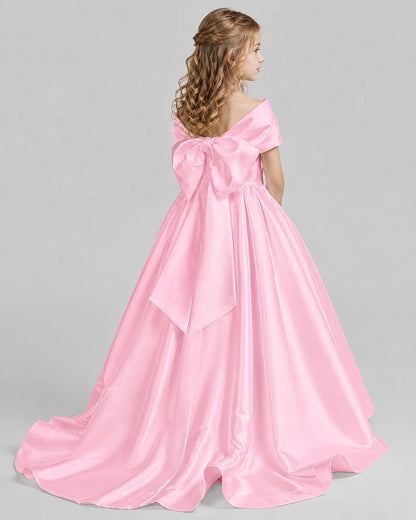 Pink Ball Gown First Communion Dresses Back