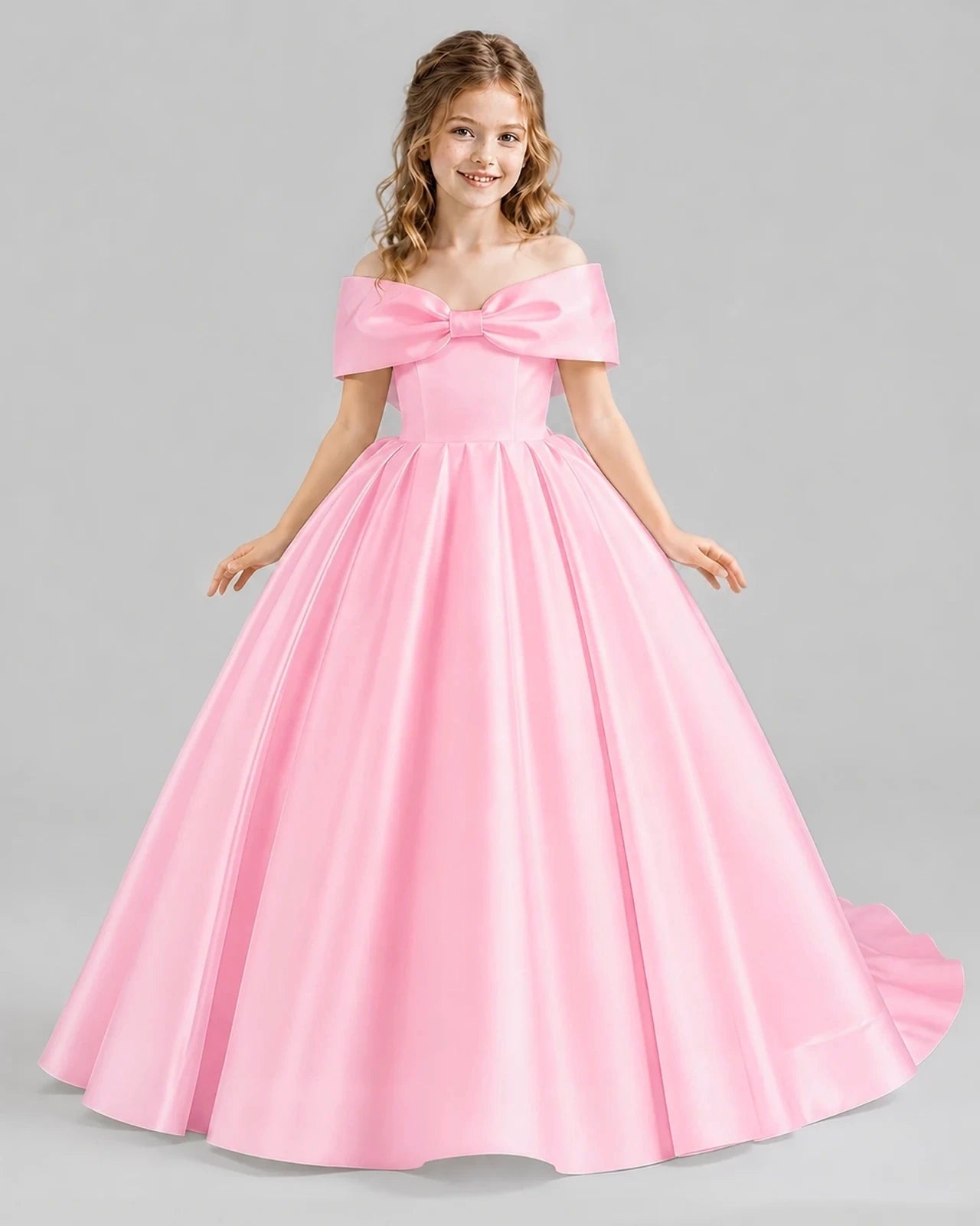 Pink Ball Gown First Communion Dresses Front
