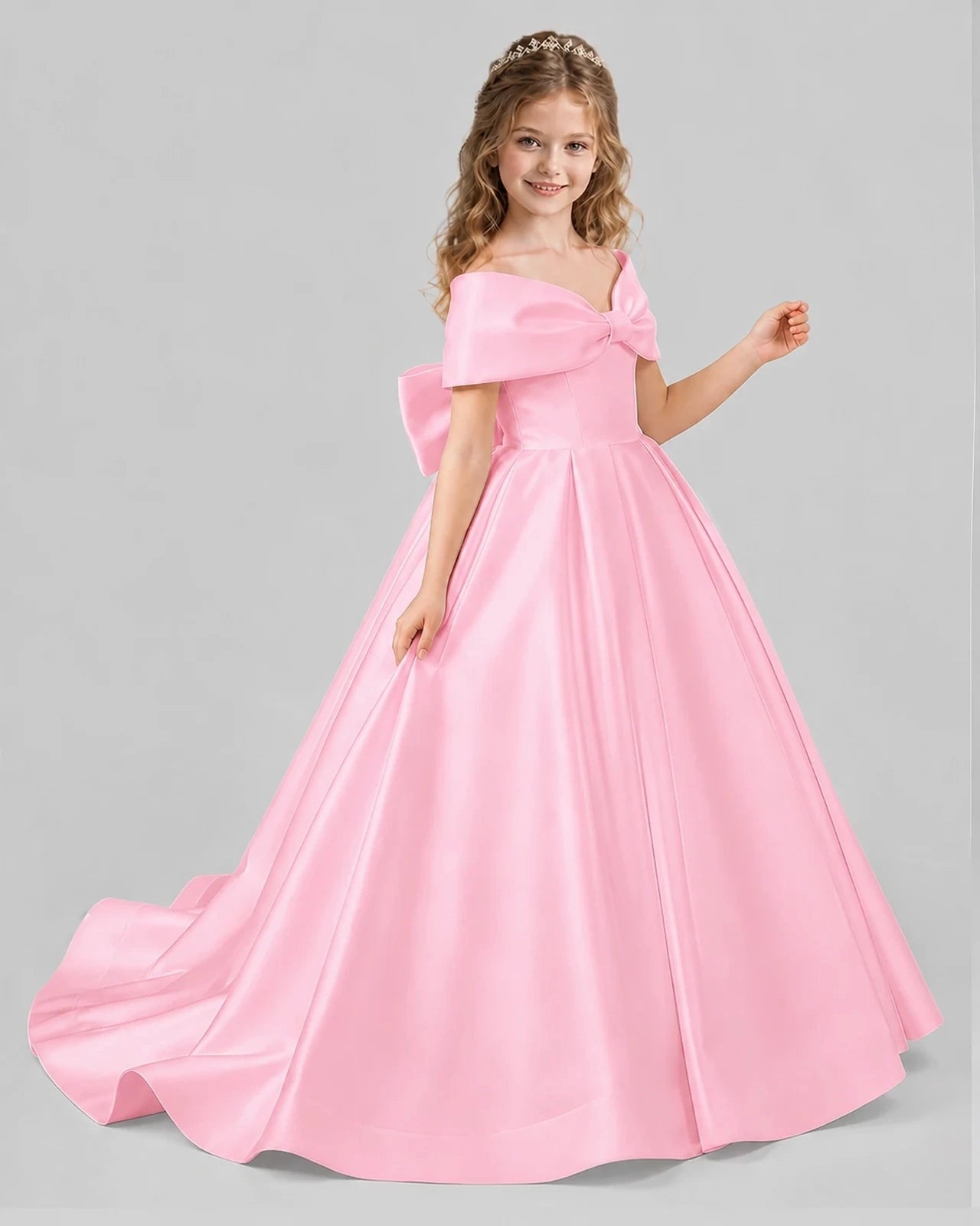 Pink Ball Gown First Communion Dresses Side