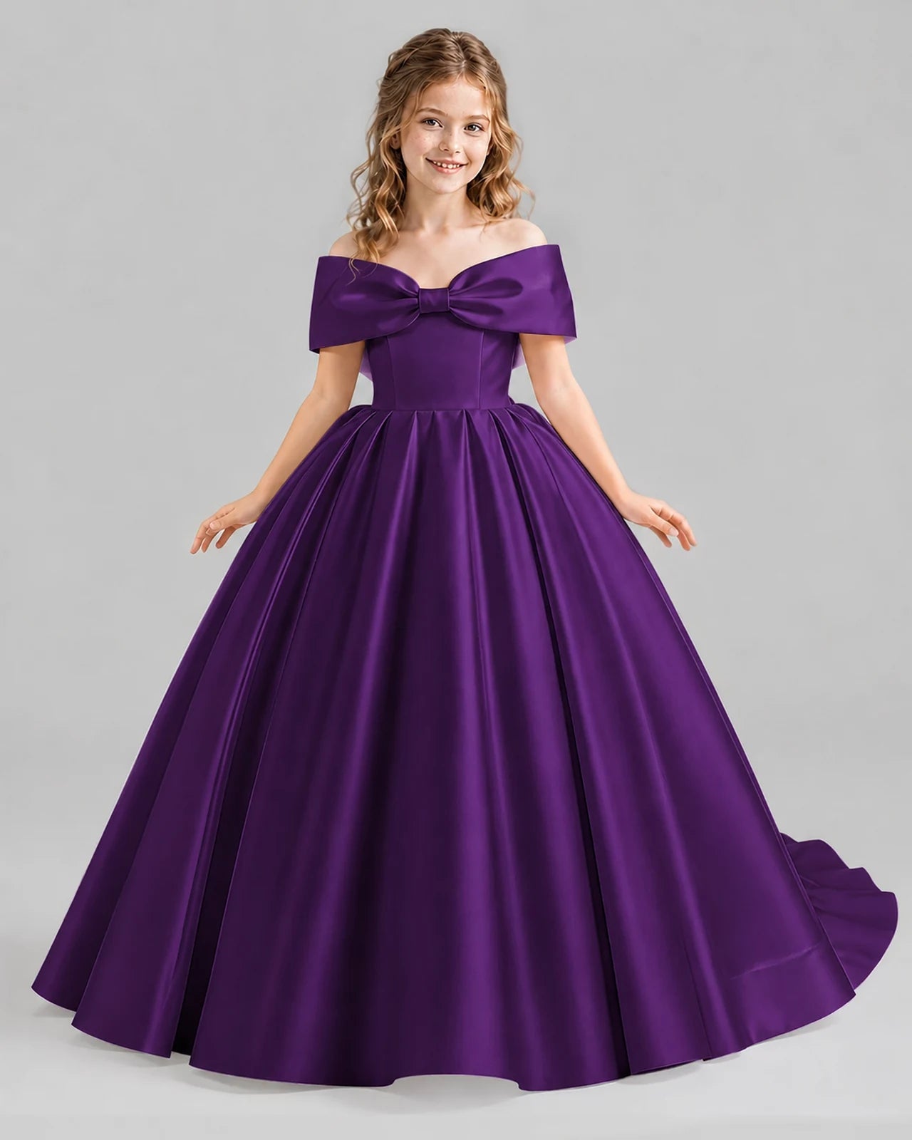 Purple Ball Gown First Communion Dresses Front