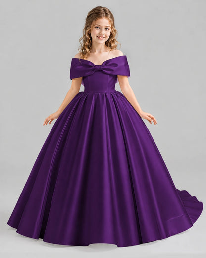 Purple Ball Gown First Communion Dresses Front