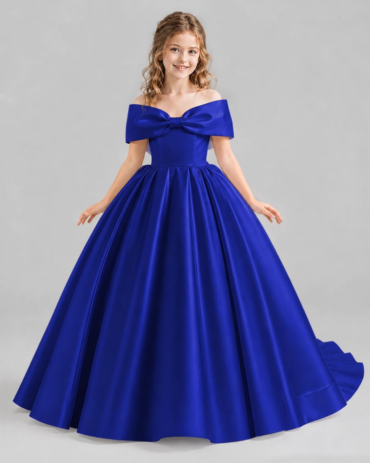 Royal Blue Ball Gown First Communion Dresses Front