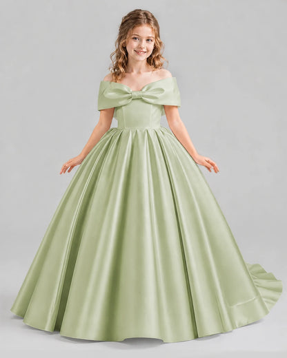 Sage Green Ball Gown First Communion Dresses Front