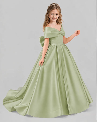 Sage Green Ball Gown First Communion Dresses Side