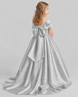 Silver Ball Gown First Communion Dresses Back