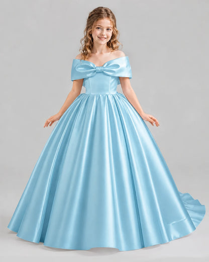 Sky Blue Ball Gown First Communion Dresses Front