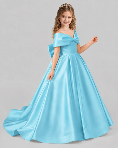 Sky Blue Ball Gown First Communion Dresses Side