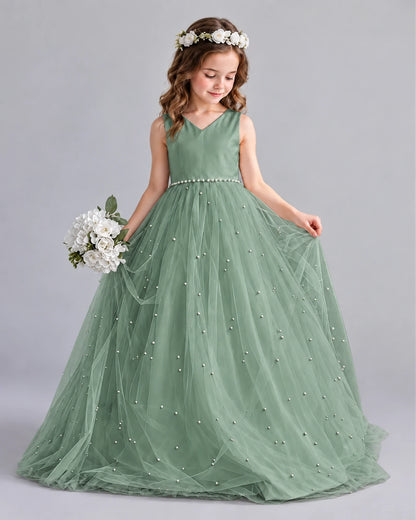 Eucalyptus Ball Gown Girls Formal Dresses Pose