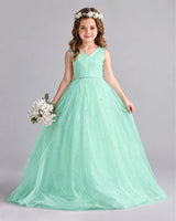Turquoise Ball Gown Girls Formal Dresses Front