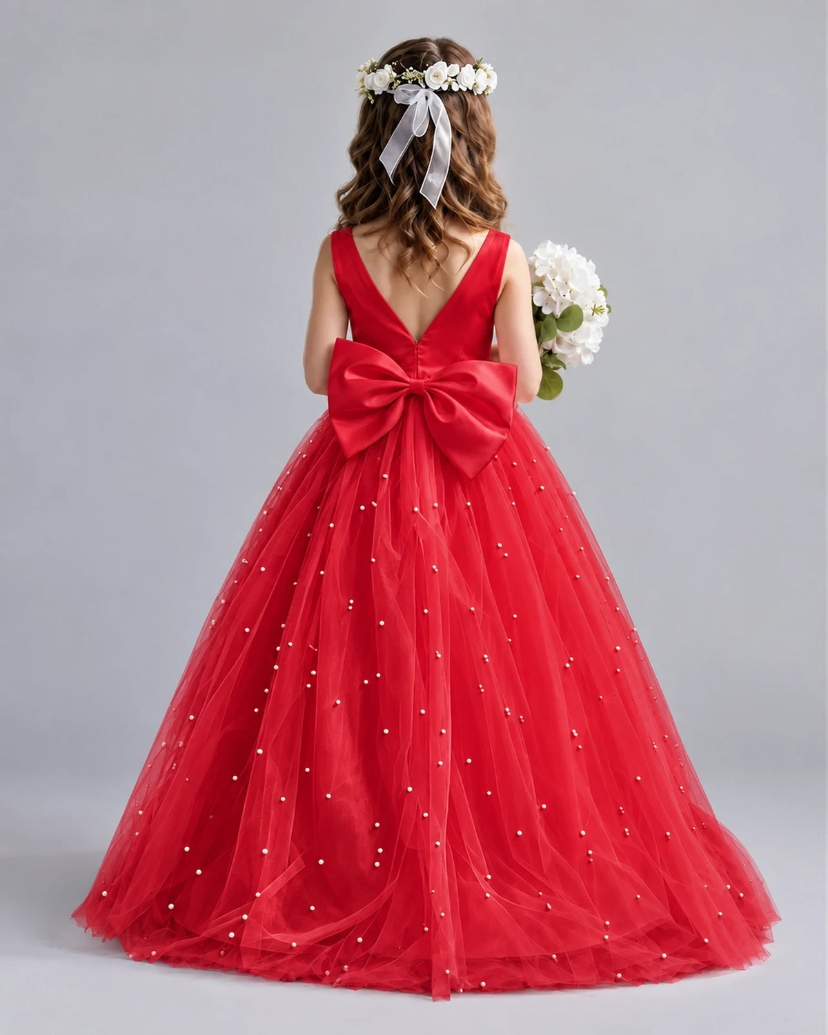 Windred Ball Gown Girls Formal Dresses Back