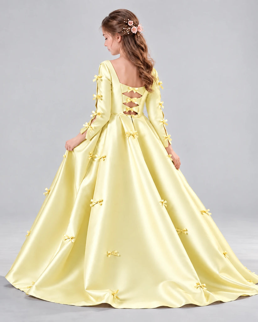Daffodil Ball Gown Girls Formal Dresses Back