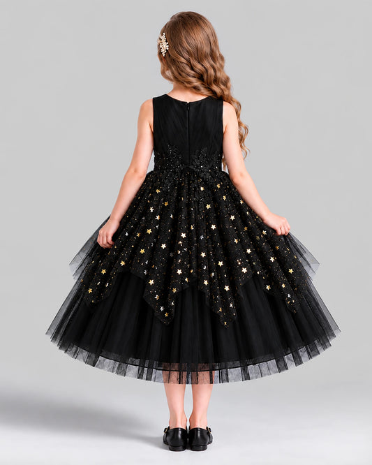 Black Ball Gown Girls Formal Dress Back [Shared]