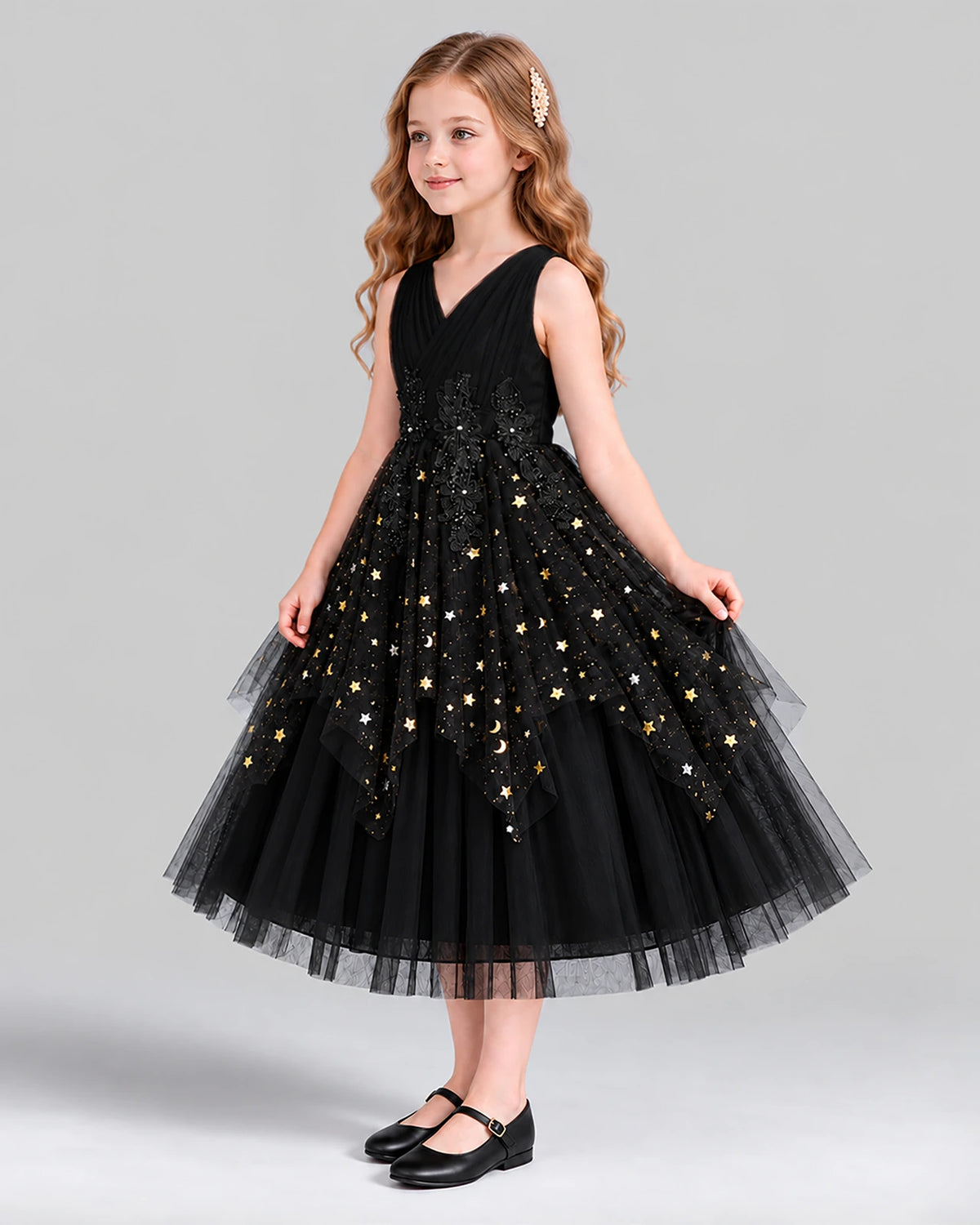 Black Ball Gown Girls Formal Dress Side [Shared]