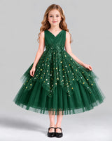 Dark Green Ball Gown Girls Formal Dress Front