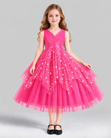 Hot Pink Ball Gown Girls Formal Dress Front