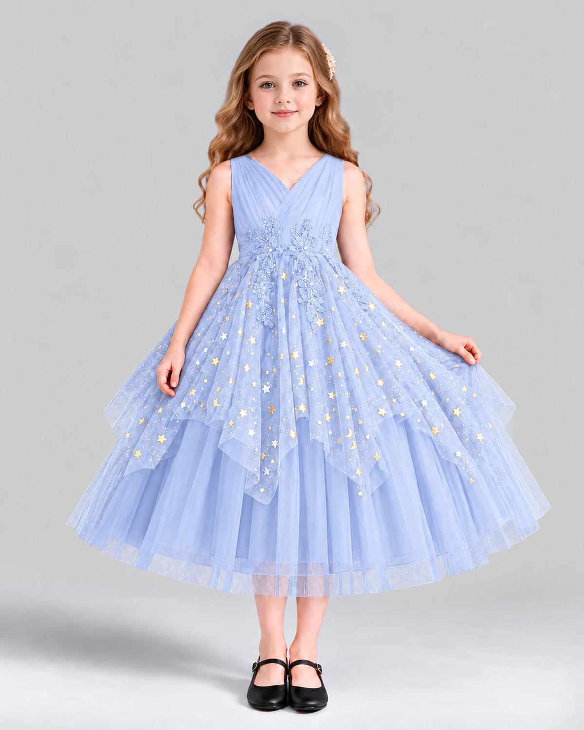 Lavender Ball Gown Girls Formal Dress Front
