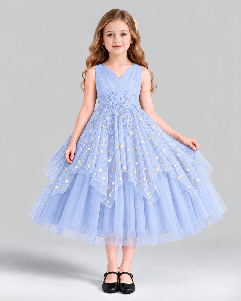 Lavender Ball Gown Girls Formal Dress Front
