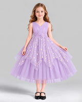 Lilac Ball Gown Girls Formal Dress Front